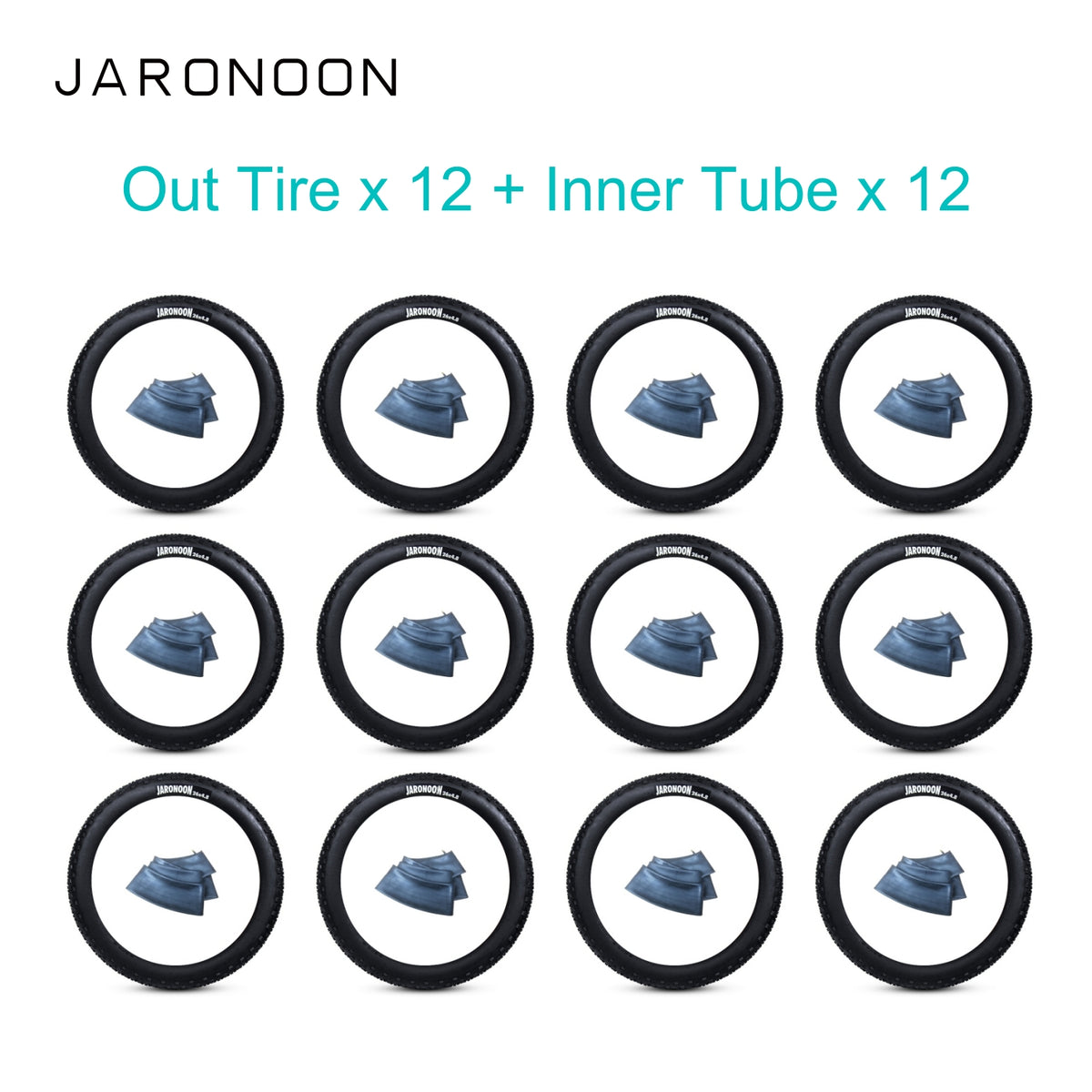 Wholesale JARONOON 12PCS Extra-Wide 26X4.8 Inch Tires for Snow Bikes and E-Bikes – Premium Fat Bike Tires Without Rims