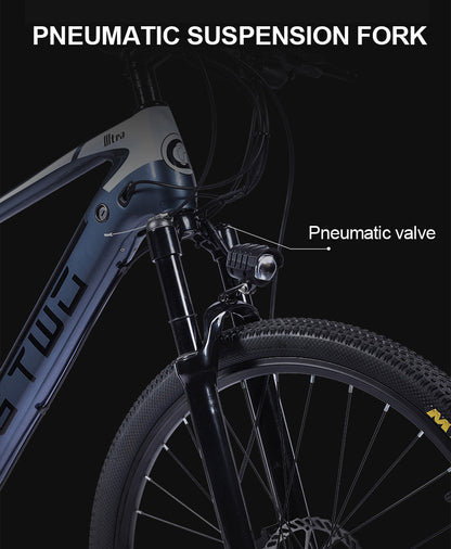 27.5-дюймовый электрический углеродный виток, adpopt 350W / 500W Motor, Air Shock Absorber Front Fork, 27 Speed Mountain велосипед