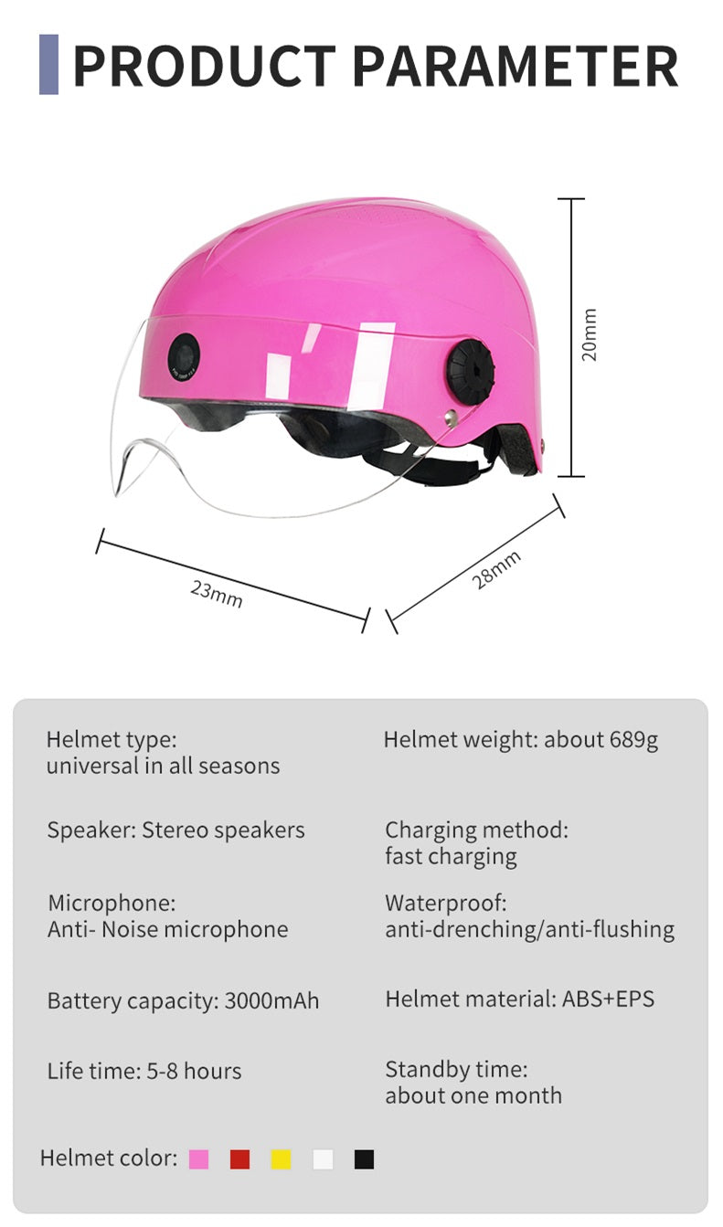 AI Smart Helmet с камерой Front & Rear HD, Bluetooth Calling и WIFI, Support Phone APP Live Check, Сохранить и делиться