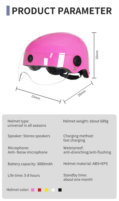 AI Smart Helmet с камерой Front & Rear HD, Bluetooth Calling и WIFI, Support Phone APP Live Check, Сохранить и делиться